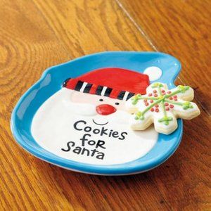 💕 3/$25 💕🎄 NWT Adorable Santa's Christmas Cookie Treats Plate - Ceramic